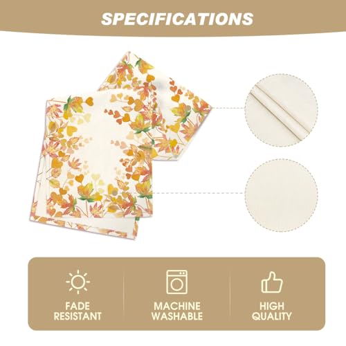Orange Fall Maple Leaves Floral Table Runner 13x90 Inch for Dining & Home Decor