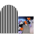 Black & White Striped Arch Backdrop 3x6ft - Wedding Baby Shower Party Decor - Stretchy Fabric