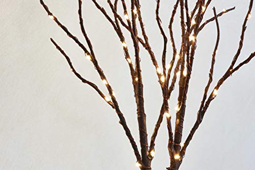 Brown Lighted Branches 18IN with Warm White LED & Timer - 2 Set for Christmas Wedding Party Decoration