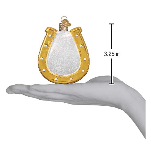 Horseshoe Glass Ornament for Christmas Tree Handcrafted Holiday Decoration