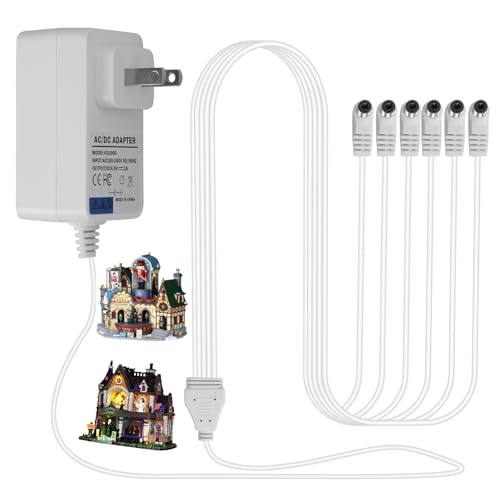 6-Port 4.5V Power Adapter for Lemax Christmas & Halloween Village Lighting