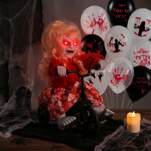 Halloween Animatronic Clown Ride-On Bicycle - Moving Back and Forth - Style B