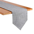 Farmhouse Burlap Cotton Linen Table Runner - Grey, 12x82 Inch