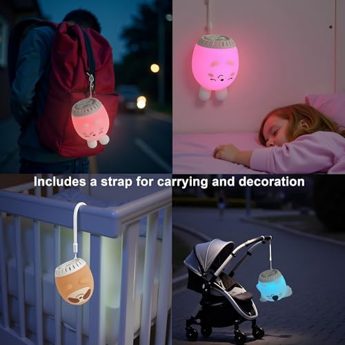 Mini Koala Night Light for Kids - 9 Color Silicone LED Lamp with White Noise & Touch Control