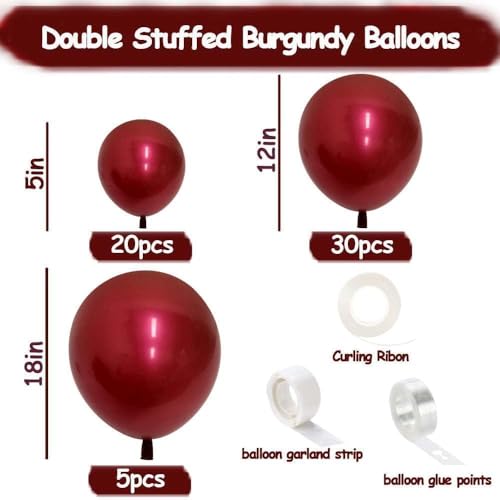 Burgundy Double Stuffed Balloon Garland Kit - Wedding & Party Decorations