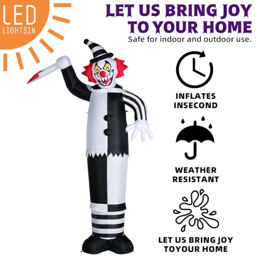 12FT Halloween Inflatable Clown with LED Lights - White Version Outdoor Yard Decor