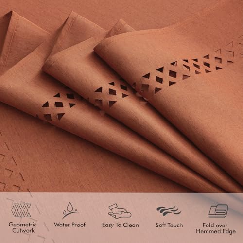 MIULEE Burnt Orange Fall Rectangle Tablecloth 52x70 Inch with Cutouts - Autumn Decor