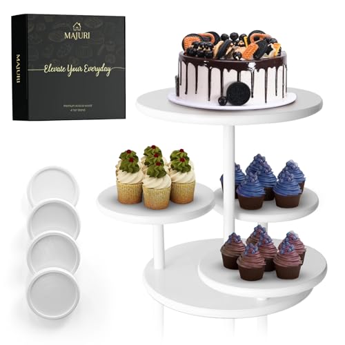 White 4-Tier Cupcake Stand Set for 50 Cupcakes - Party & Wedding Decor