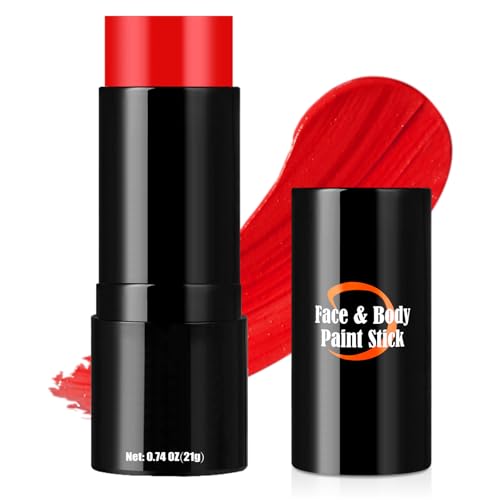 Red Face Paint Stick - Full Coverage, Portable for Halloween & Cosplay