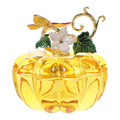 Glass Pumpkin Trinket Box - Handcrafted Crystal Jewelry Storage, Fall Decor