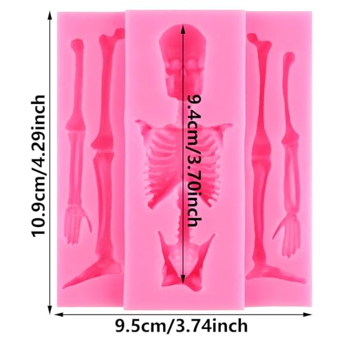 Halloween Skull Silicone Fondant Mold for Cake Decorating and Candy Making