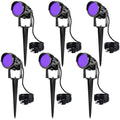 Outdoor Black LED Spotlights 15W Waterproof Blacklights for Halloween & Parties - 6 Pack