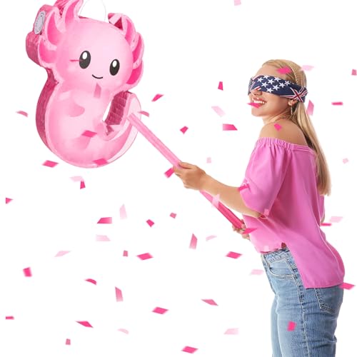 Pink Axolotl Piñata for Kids Birthday & Party Decorations - Variation: Axolotl