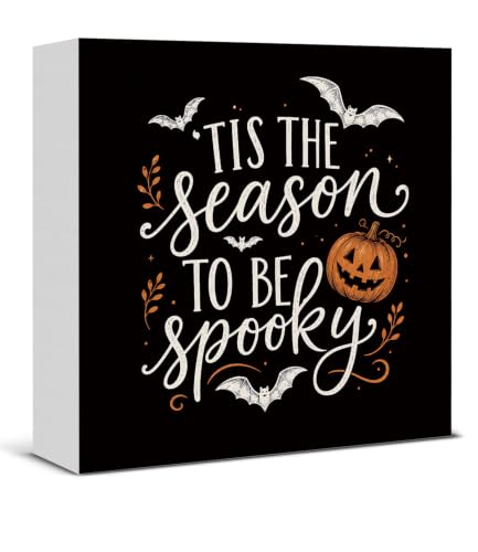 Halloween Decor Spooky Season Wooden Sign - Fall Halloween Decorations - Variation B017