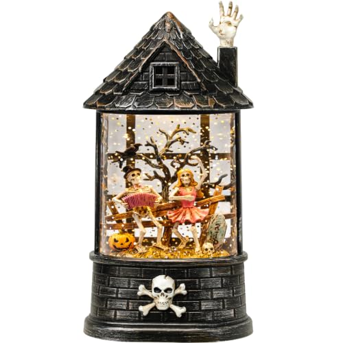 Haunted House Halloween Snow Globe Skeleton Decorations Indoor for Home - Variation of Haunted House