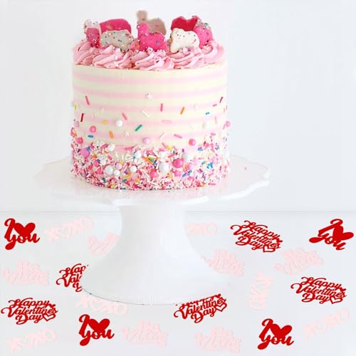 100PCS Valentine Confetti Set - Pink XoXo I Love You Be Mine Table Decorations - Mine Pink Variation