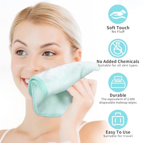 Reusable Makeup Remover Cloth 7-Pack - Gentle Face & Eye Washcloths