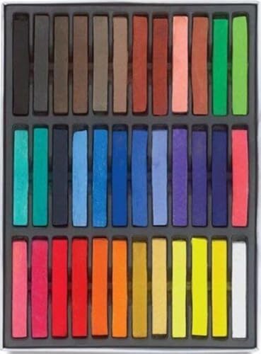 Non-Toxic Temporary Hair Chalk Set - 36 Bright Pastel Colors for All Ages