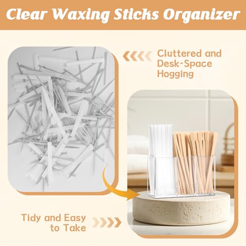 Eyebrow & Body Wax Applicator Sticks and Strips Organizer Kit - 300 Pieces