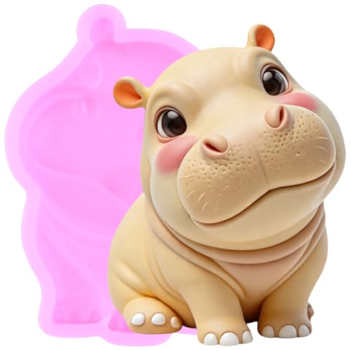 3D Hippo Silicone Mold for Cake Decor Chocolate Candy Gumpaste