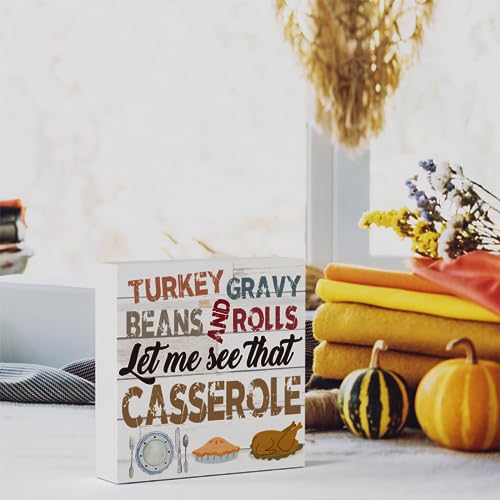 Thanksgiving Wooden Box Sign - Farmhouse Rustic Fall Decor - 5x5 Inches - Happy Thanksgiving 10