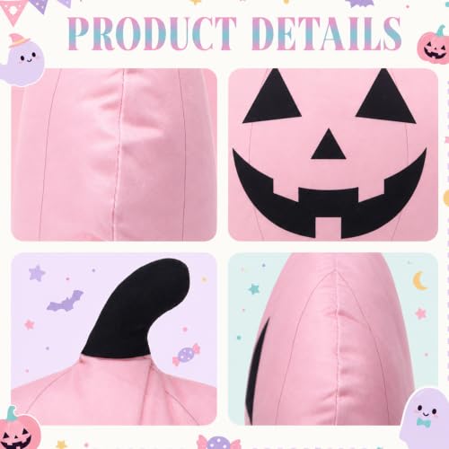 Pastel Halloween Pumpkin Pillow Set of 4 - Soft Velvet Fall Decor