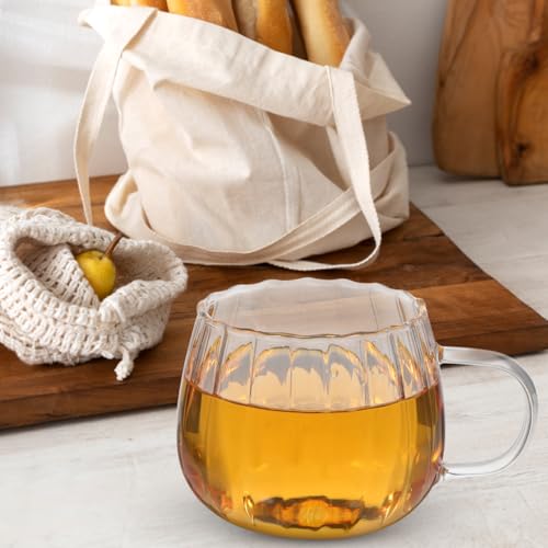 Glass Pumpkin Cups Set of 4 - Creative Drinkware for Coffee Tea and Juice