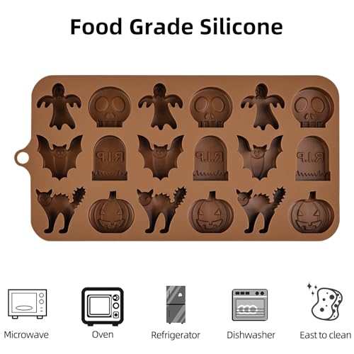 Halloween Silicone Mold Set - 6 Designs for Candy & Cake Decorations - Variation of Halloween