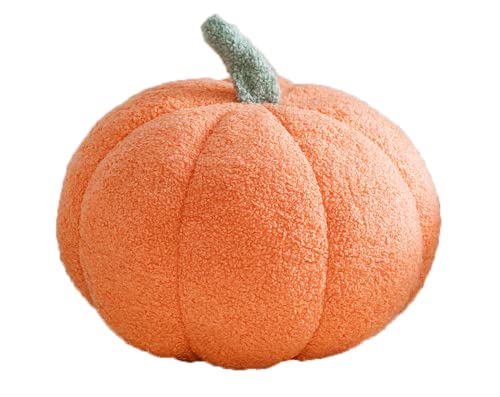 Pumpkin Plush Throw Pillow - 14 Inch Orange Cuddle Cushion for Halloween & Holiday Decor