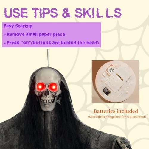 Lighted Skeleton Ghost Halloween Decorations Set - Indoor Outdoor Spooky Decor