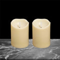 2 Pack Flameless LED Pillar Candles with Timer - 3x5 Inches