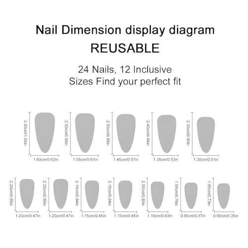 Polka Dot Press On Nails - Almond Fake Nails Black & White 1 - Medium Length