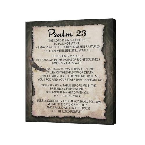 Psalm 23 Wall Art Canvas Print - Religious Scripture Scripture Wall Decor 24x20