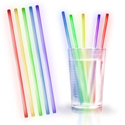 Glow Drinking Straws 25-Pack - 9 Inch Assorted Color Party Supplies