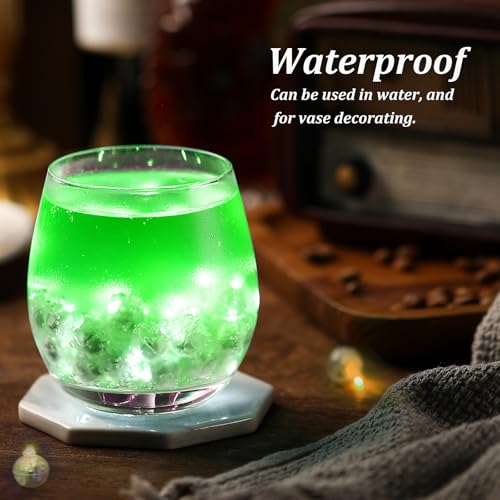 Green Mini LED Lights 100pcs Waterproof Round Tiny Lights with Hook