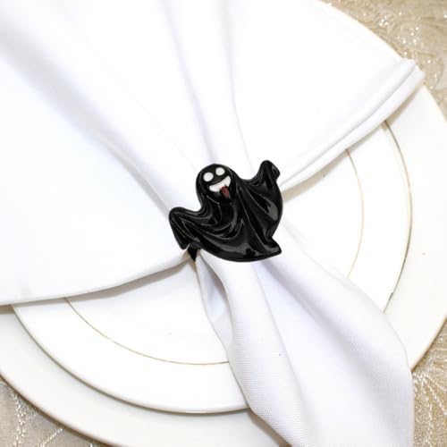 Set of 6 Ghost Napkin Rings Halloween Thanksgiving Wedding Decor