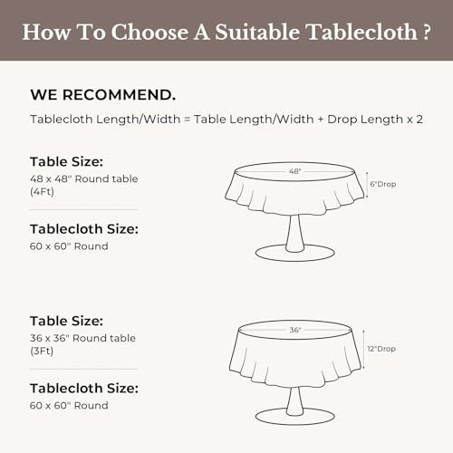 Romanstile 60-Inch Round Black Tablecloth - Durable Polyester Cover for Indoor & Outdoor Use