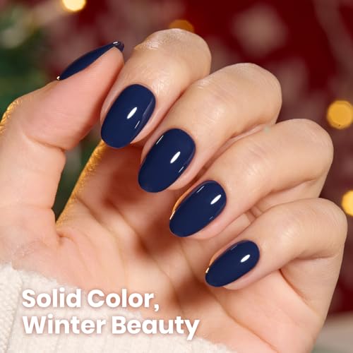 Navy Blue Gel Polish - Dark Eclipse Blue 15ML with Creme Blue Variation