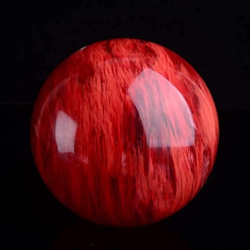 Natural Red Crystal Ball with Stand - Feng Shui Decor & Meditation Sphere