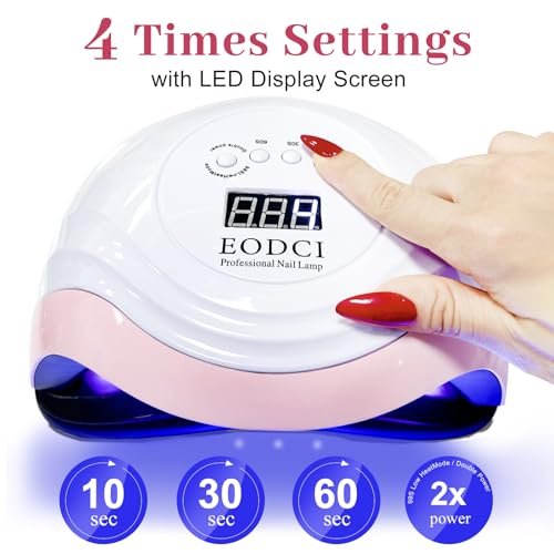 UV LED Nail Lamp 168W with Auto Sensor for Gel Nails - Pink Variation