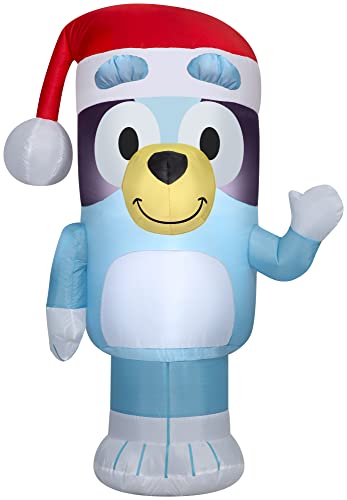 Bluey Christmas Inflatable with Santa Hat - 3.5 FT Lighted Yard Decoration
