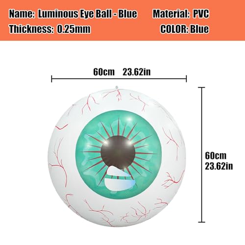 Halloween Inflatable Ghost Pumpkin with LED Lights & Eyeballs - Outdoor Decoration