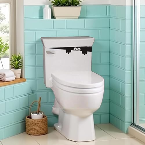 2Pcs Black 3D Toilet Monster Wall Decals - Funny Bathroom Seat Decor