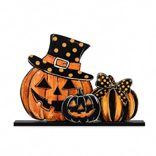 Halloween Pumpkin Wooden Table Decoration - Spooky Autumn Decor - Pumpkin Spooky
