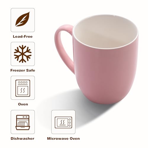 Large Pink Coffee Mug 16oz with Handle - Novelty Tea Cup for Office & Home