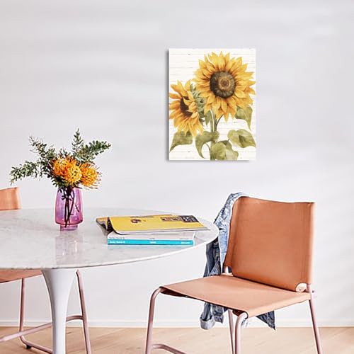 Sunflower Wall Decor Canvas - Rustic Floral Artwork for Living Room 16x24 Variation of THIS listing