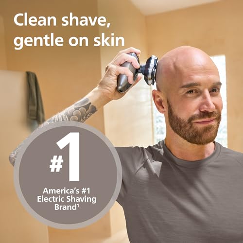 Electric Head Shaver Pro 9000 Series with Black Variation, 360° Flexing Head & Travel Case