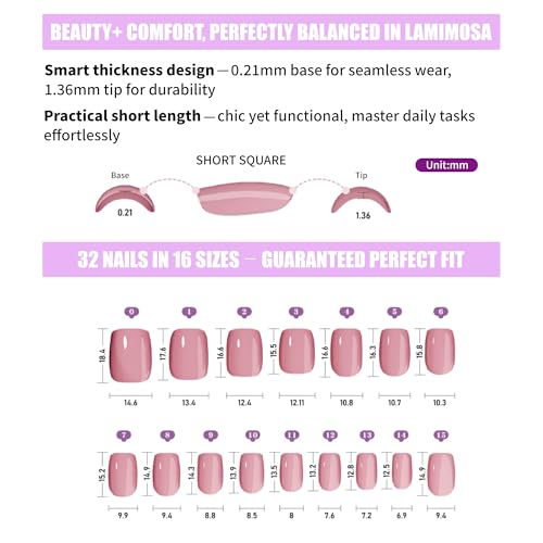 Black Short Square Press-On Nails Set - Reusable Gel Fake Nails with 16 Sizes, Midnight Variation