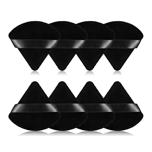 Black Triangular Powder Puff Makeup Sponges Set - Soft Velvet, Contouring & Eye Makeup Tools