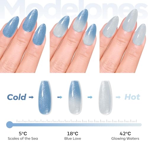 Blue Color Changing Gel Nail Polish - Nude Variation, 15ml